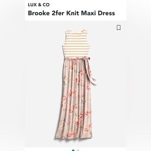 Lux & Co Brooke 2fer Knit Maxi Dress